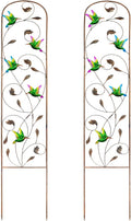 Set of 2 Hummingbird Metal Garden Trellis for Climbing Plants, Decorative Vegetables Flowers Vine Trellis for Outdoor Patio 60'' H x 11'' W