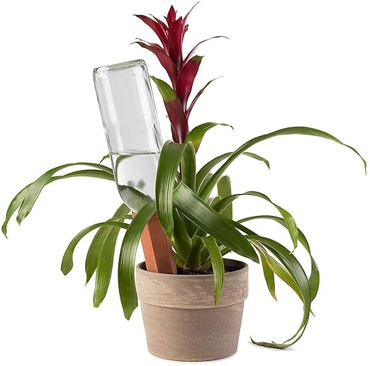 Plant Self-Watering Stakes for Indoor Outdoor Plants (4 Count) Terracotta Plant Watering Spikes for Recycled Wine Bottles to Water Plant at Home or on Vacation - Automatic Irrigation System for Plants
