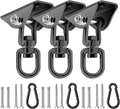 Heavy Duty Hammock Hanging Kit, 360° Rotating 1200 lb Swing Hangers for Hammock Chair Stand, Seat, Porch Swing, Yoga, Tree, Ceiling Mount, Indoor Outdoor Hanging Hardware Black | Pack of 3