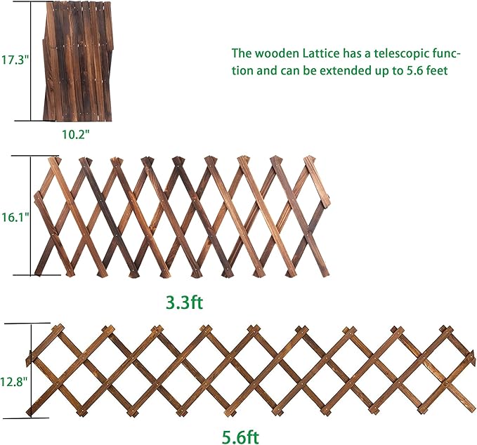 Wooden Lattice Wall 2Pack-Expandable Plant Garden Trellis for Climbing Plants Outdoor Air Plant Vertical Rack Wall Decor for Room Patio