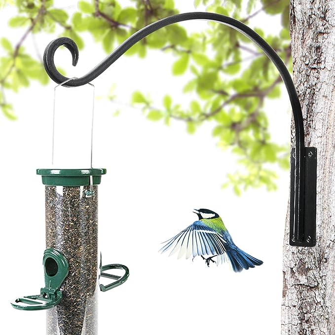 AJART Hanging Plant Hanger Outdoor: 16-Inch Bird Feeder Wall Hooks - Heavy-Duty Plant Bracket Hook for Hanging Flower Baskets