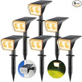 Consciot Solar Spot Lights Outdoor Waterproof, 24 LED Dusk-to-Dawn Solar Spotlight, 2 in 1 Adjustable Wall Lights, Warm White Solar Landscape Spotlights for Garden Yard Wall Walkway, 6 Pack