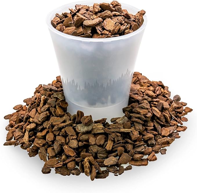 Premium Grade New Zealand Pinus Radiata Bark by Gardenera - Organic Hand Mixed New Zealand Pine Bark for Orchids - Medium Chips 9-12mm - 1 Quart