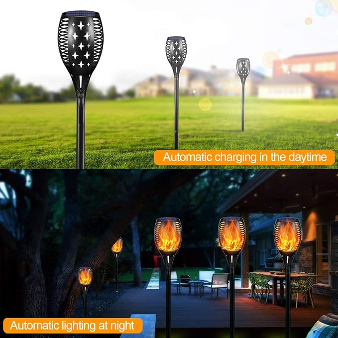 YoungPower Solar Torch Lights, Waterproof Flickering Flames Solar Lights Outdoor Landscape Decoration Lighting Dusk to Dawn Auto On/Off Security Light for Garden Patio Deck Yard Driveway,1Pack