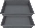Square Plant Saucer 14 Inch 2 Pack，Plant Stand Plant Trays for Pots Heavy Duty Gray Plastic Plant Saucers for Indoors Outdoors, Flower Pot No Holes Plant Lover Gardening Gifts
