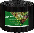 SnugNiture Corrugated Metal Garden Edging,6" x 20' Sturdy Lawn Edging Border,Landscape Edging Border for Lawn, Flower Bed,Garden and Yard(Black)