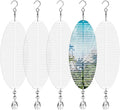 Sublimation Wind Spinner Blanks 8 Inch 5 Pack Wind Spinners Sublimation Blanks with Crystal Pendant Aluminum Metal Wind Spinners for Yard Garden Indoor Outdoor Window Porch Decoration（Fishbone
