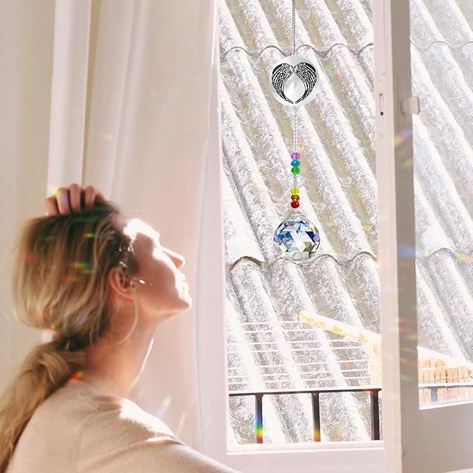 Memorial Gifts Crystal Suncatcher,Unique Sympathy Gifts for Loss of Loved One,Rainbow Maker Bereavement Gifts Box for Loss of Father Mom Dad Son Daughter Husband Brother Grandmother (Grandma)