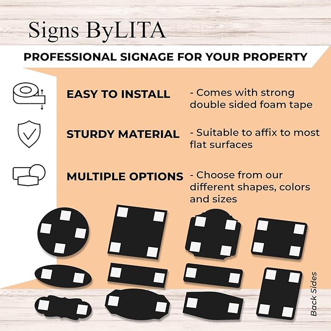 Signs ByLITA Standard Sprinkler Room Sign (Navy Blue/White) - Large 2 Pack