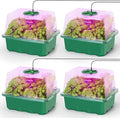 MIXC Seed Starter Kit with Grow Light, Seedling Trays Mini Propagator Plant Grow Kit with Humidity Vented Domes and Base for Seeds Starting Greenhouse