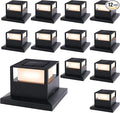 Viewsun 12 Pack Solar Post Cap Lights, Outdoor Garden Solar Powered Fence Post Cap Lights with SMD LEDs Waterproof Light Decorative for Fence Deck or Patio Decor, Fits 4x4, 5x5 or 6x6 Wooden Posts