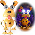Dog Solar Lights Outdoor,Yard Art Metal Dog Statues,Outdoor Funny Dog Statue for Garden Decor Yard Lawn Ornaments
