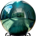 10 Inch Stainless Steel Gazing Globe,v2croft Hollow Ball Mirrored Surface Polished Shiny Sphere,Garden Stainless Steel Gazing Ball for Outdoor Lawn Pond Yard Ornament(Light Blue)