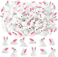 Miniature Rabbit Figurines, 100Pcs Mini Resin Bunny Animals Toy, Miniature Rabbit for Landscape Ornaments Miniature Garden Decor Potted Plant,Cake Topper Decoration