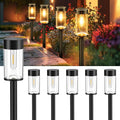 Woolmug Solar Pathway Lights, 6 Pack LED Solar Light Outdoor Waterproof, Auto On/Off Path Lights for Walkway Outside Yard Lawn Sidewalk(Warm White)