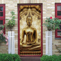 3D Door Stickers - Buddha Statue Murals - Peel & Stick Wallpaper - Self-Adhesive Decals - Removable PVC Waterproof - Bedroom & Living Room - 37.4" x 78.7"