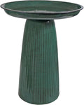 Sunnydaze Gleeful Garden Metal Bird Bath for Outdoors - Large Decorative Iron Birdbath - 23-Inch - Green Glaze