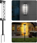 Solar House Number [Upgrade 3D Acrylic Number] Solar Address Sign Increase Brightness, Number Is Bold, Anchor Is Made Of Iron,Solar House Number Sign with Two Lighting Modes and Two Installation (White)(Manual without remote control) (Warm White)