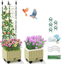 Tomato Planter Box with Trellis, 62" Self Watering Planter Trellis for Climbing Plants Outdoor, Raised Garden Bed for Garden Vegetables Flowers Herbs Indoor Outdoor