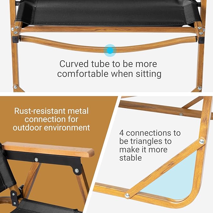 Outvita Portable Folding Camping Chair, 4pcs Ultralight Low Beach Chair, Durable Aluminum Frame Armchairs for Hiking Concert Fishing Picnic, Supports 229Lbs