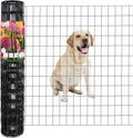 Black PVC Coated Welded Wire Fence 36 Inch x 25 Foot, 2 Inch x 3 Inch 16GA, Garden Border Fencing Roll Vinyl Coating Metal Wire Mesh for Yard Vegetable Plant Protection Poultry Netting