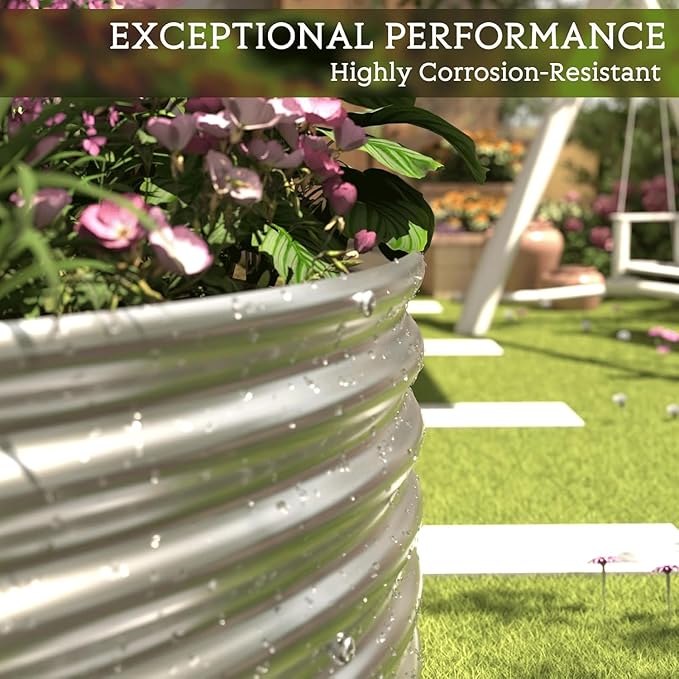 4 Pack 6x3FT Galvanized Raised Garden Bed Outdoor,Metal Garden Bed for Vegetables,Steel Raised Beds for Gardening,Above Ground Garden Box for Flower-ZXY