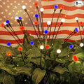 OZS 8pack Solar American Flag Lights - 4th of July Solar Garden LED Outdoor Waterproof Firefly Light for Memory Day, Independence Day, National Day Decoration (Red White Blue)