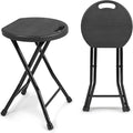 Folding Stool, 550lbs Capacity Foldable Stool with Handle, Portable Stools for Adults Heavy Duty, 18 inch Collapsible Chair for Meeting Room/Party/Garden/Home (Set of 2, Black)