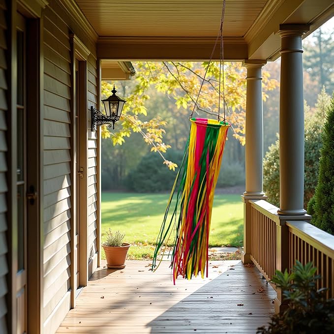 Satin Ribbon Windsock Streamer, Outdoor Decorations for Your Patio, Garden, Yard, Dock and Camper, 41-Inch, WS41-HHL