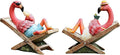 MUAMAX Pink Flamingo Garden Statues Flamingo Ornaments Small Flamingo Statue Summer Tropical Coastal Desk Decor Yard Art Ornament Housewarming Gifts Outdoor Patio Lawn Decorations