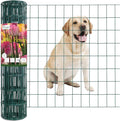 Green PVC Coated Welded Wire Fence 24 Inch x 25 Foot, 2 Inch x 3 Inch 16GA, Garden Border Fencing Roll Vinyl Coating Metal Wire Mesh for Yard Vegetable Plant Protection Poultry Netting