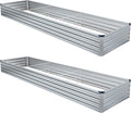 MGNO 2pcs 10x3x1FT Galvanized Raised Garden Bed-Outdoor Planter Box for Vegetables-Metal Garden Bed,Rectangle Planting Box for Herb,Flower