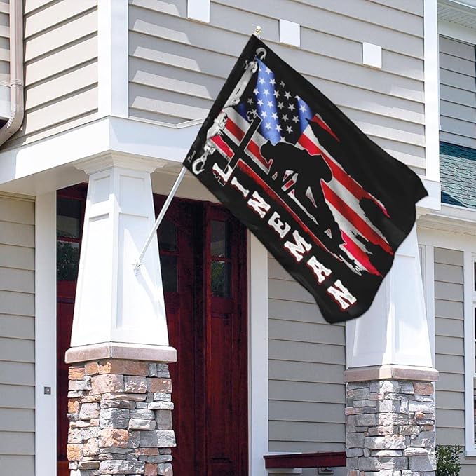 Flags-Lineman Flag MLH896F, Garden Flag (11.5" x 17.5")-USA House Garden Flags Premium Polyester-Decorative Outdoor Flags