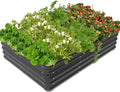 4.3x3x1 FT Raised Garden Bed with Steel Cable, Elevated PP Planter Box Stand for Gardening, Backyard Patio Ground Raised Bed for Planting Vegetables Flower Herb and Succulents, Black