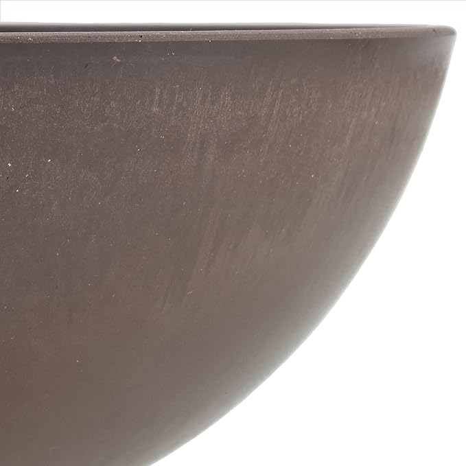 PSW Pot M30C Collection Shallow Garden Bowl Low Planter for Succulents, Bonsai, Fairy Gardens, Herbs, 12-inch, Chocolate