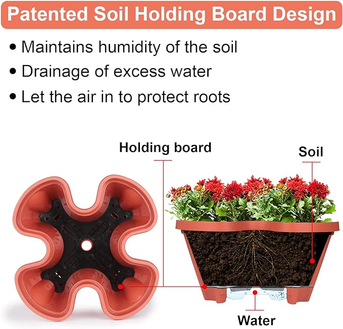 Vertical Planter 5 Tier Stackable Planters Garden Planters Strawberry Herb Flower and Vegetable Planter Indoor Outdoor Gardening Pots with Removable Wheels and Tools