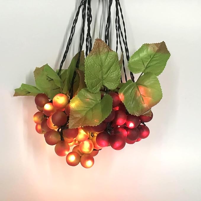 keeda Solar String Lights with Vines, Waterproof 80 LED Grape String Lights Outdoor Patio Light for Bistro Backyard Umbrella Balcony Garden Wedding (Purple)