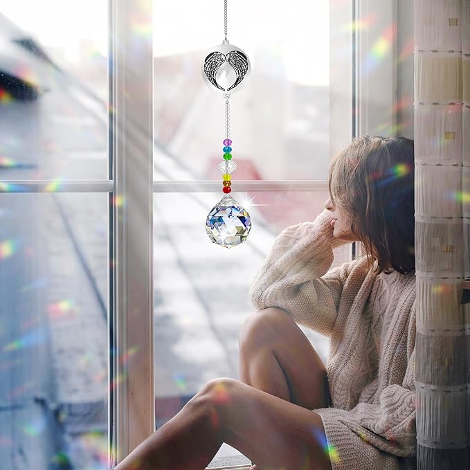 Memorial Gifts Crystal Suncatcher,Unique Sympathy Gifts for Loss of Loved One,Rainbow Maker Bereavement Gifts Box for Loss of Father Mom Dad Son Daughter Husband Brother Grandmother (Grandma)