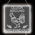 Funny Rooster Decor 16 X 16 Inch Large,Rooster Kitchen Decor Kitchen Sign Dimmable Neon Sign for Farmhouse,Rooster Gifts,Chicken Coop,Garden,Farm House Decoration