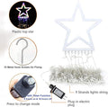 Christmas Decoration Lights, Outdoor Christmas String Lights 320 LED 11.5 Ft Waterfall Tree Lights with Big Star Topper 8 Light Modes for Christmas New Year Holiday Garden Yard Indoor Outdoor Decor