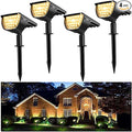 Jior Solar Landscape Spot Lights Outdoor 32 LED IP65 Waterproof Solar Powered Wall Lights 2-in-1 Adjustable Lights for Garden Yard Driveway Walkway Pool Patio 4 Pack (Warm White)