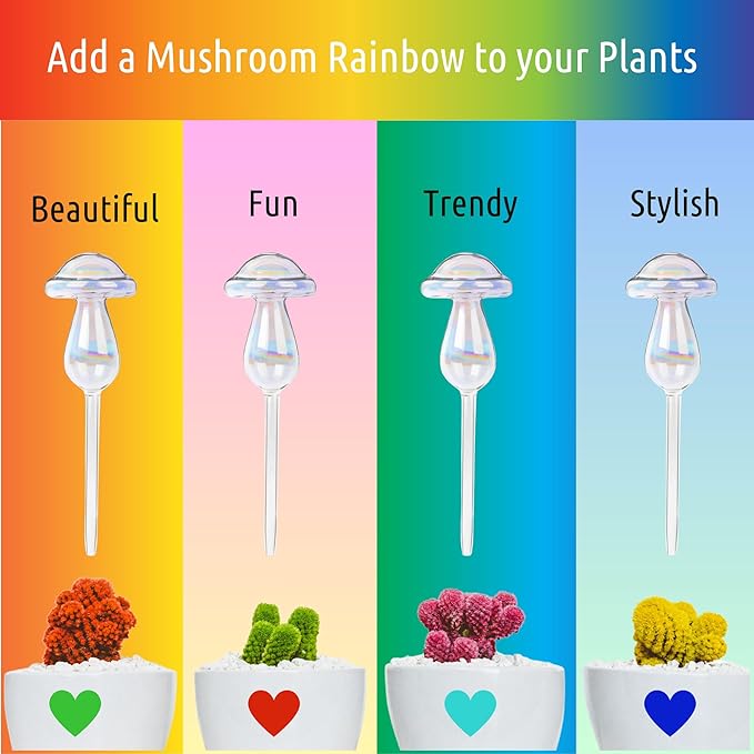 LGL Plant Watering Globes - Automatic Self Watering Globes. Decorative Self Watering Planter Inserts Made From Hand-Blown Durable Glass. Self Watering Spikes to Support Plant Health. 4 Pack, Medium.