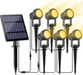Solar Spot Lights Outdoor, Solar Landscape Spotlights IP65 Waterproof 9.8ft Cable, Dusk to Dawn Solar Uplights for Tree Garden Yard Driveway Porch Walkway Pool (6-in-1, 3000K Warm White)