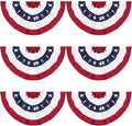 GoosWexmzl 3x6Ft American Pleated Fan Flag,USA Patriotic Half Fan Bunting Flag,Decoration Flags (Set of 6)
