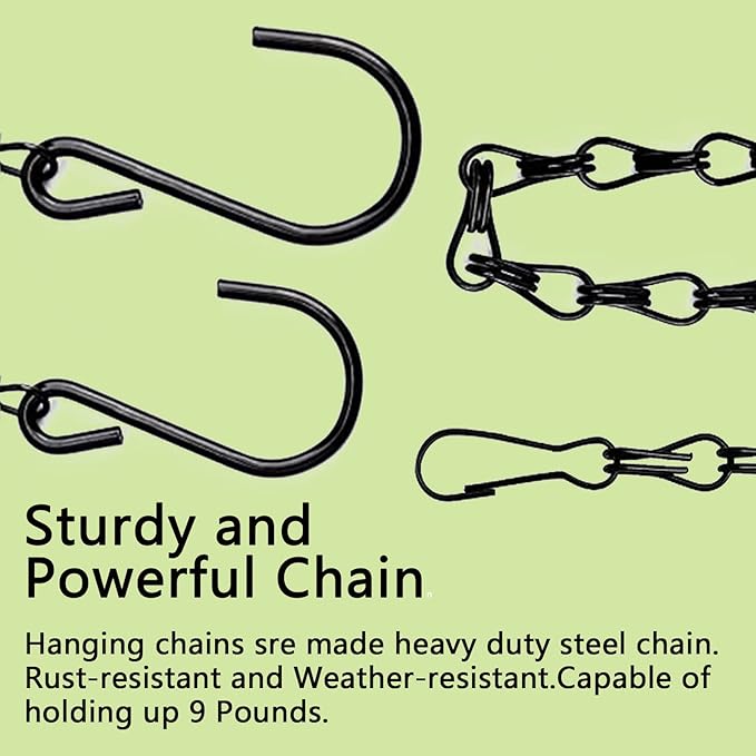 RIFNY Hanging Chains with Hooks, 15 Pieces 24 Inch Black Chain for Hanging Bird Feeders Planters Baskets Billboards Lanterns Wind Chimes Ornaments Outdoor/Indoor Use (24 inch 15pcs)