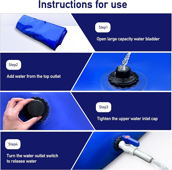 150Gal Portable Water Storage Bladder, Foldable Large Capacity Container Water Tank, Agricultural Irrigation, Camping, Firefighting, Outdoor Household Water
