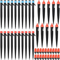 50 Pcs Drip Irrigation Emitters for 1/4" Drip Irrigation Tubing Adjustable Plant Watering Misting System Includes Nozzles/Sprinklers/Emitter Streams for Garden Yard Lawn Outdoors