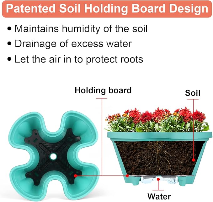 Vertical Planter 7 Tier Stackable Planters Garden Planters Strawberry Herb Flower and Vegetable Planter Indoor Outdoor Gardening Pots with Removable Wheels and Tools
