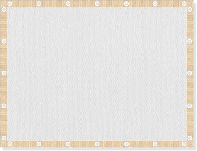 VICLLAX Shade Fabric Sun Shade Cloth with Every 2 FT Grommets for Patio Garden Pergola Cover Canopy 15x19 FT, Cream