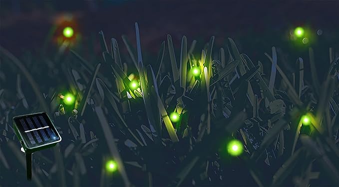 Solar Powered Firefly Lights, 9 LED Firefly Automated Pulsating String Light Chasing Firefly Lights Lantern Solar Outdoor Waterproof(2 Pack)